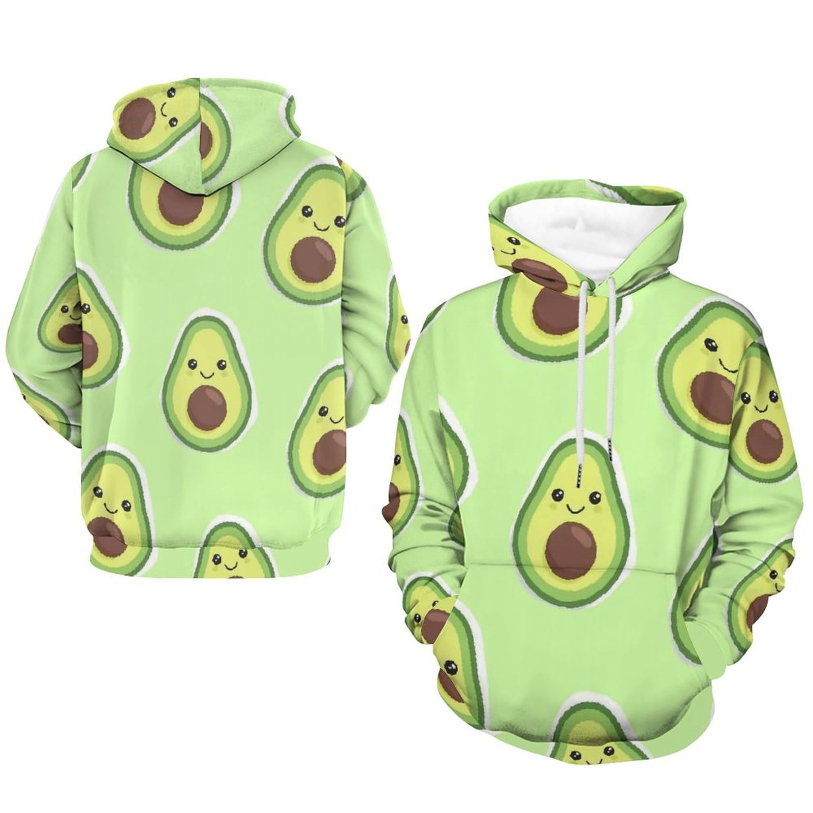 Amazon.co.jp: メンズ パーカー アボカド柄 フード付き 長袖